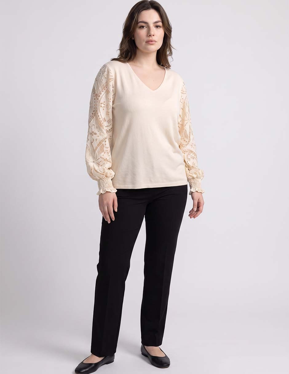 Suéter cuello v para mujer 2