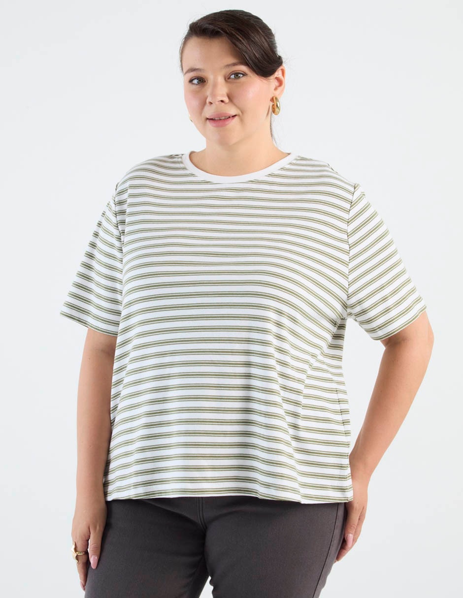 Playera manga corta cuello redondo mujer