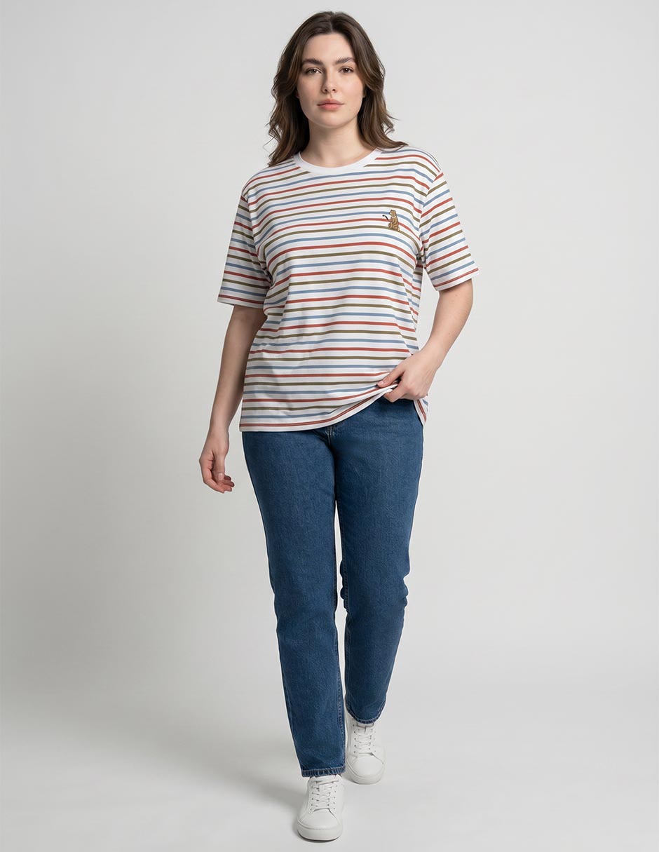 Playera manga corta cuello redondo mujer