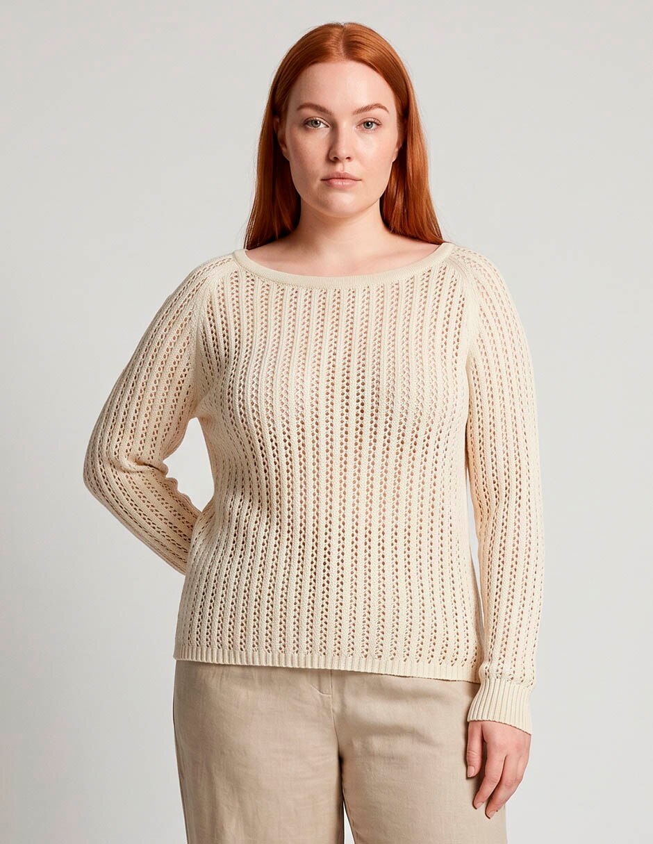 Suéter cuello redondo para mujer 1