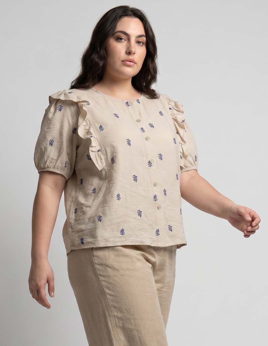 Blusa manga corta para mujer