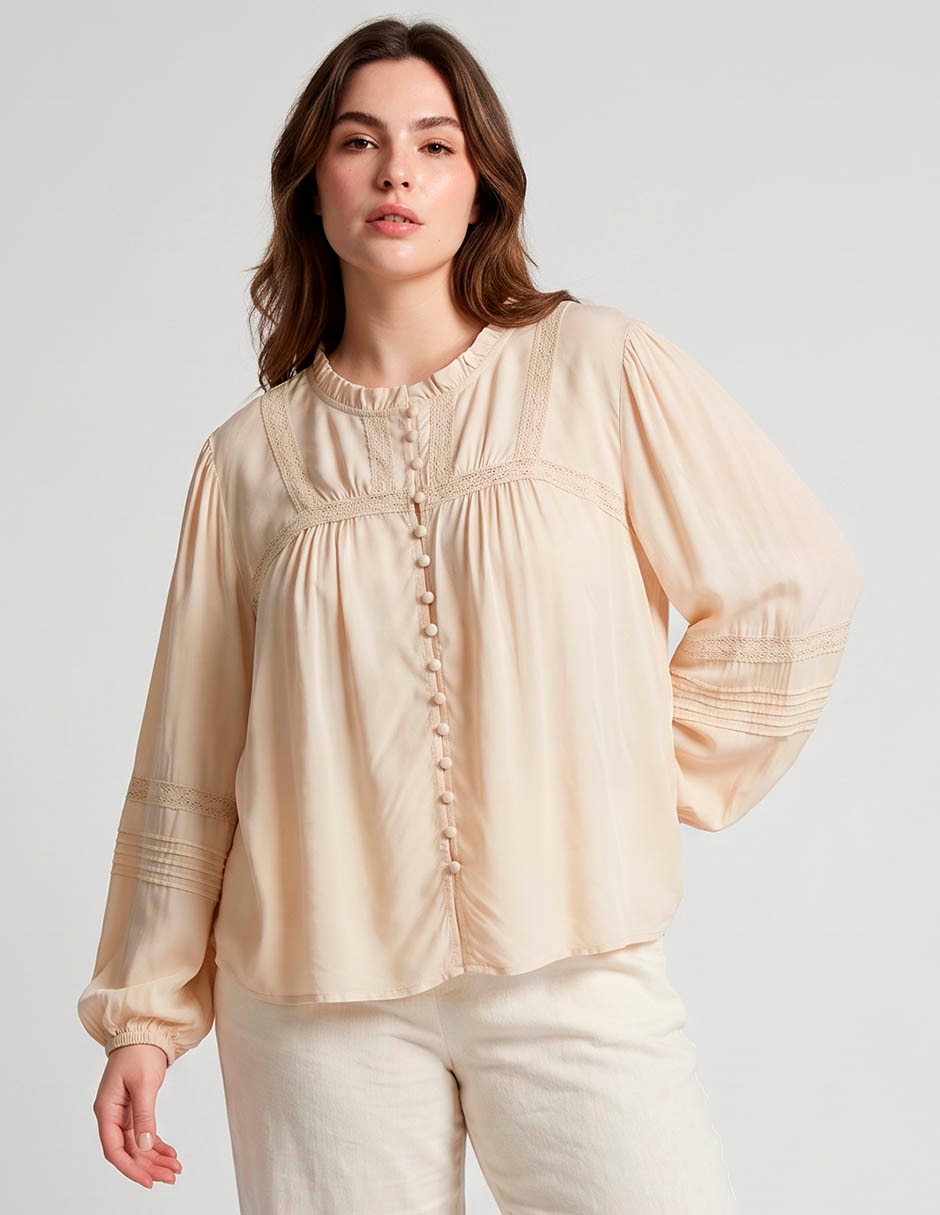 Blusa Weekend Plus manga larga para mujer