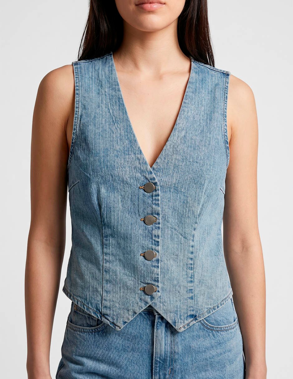 Chaleco de mezclilla para mujer 2