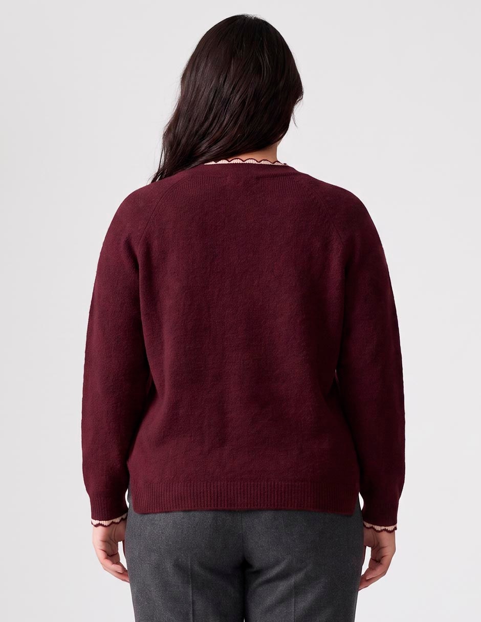 Suéter cuello V para mujer 3