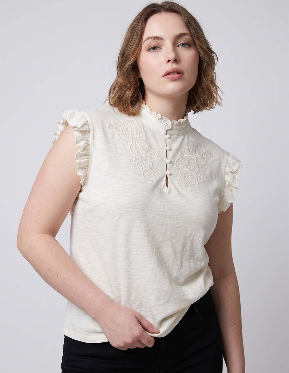 Blusa manga corta para mujer