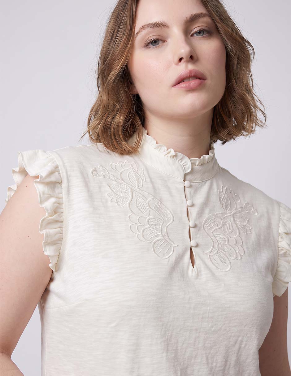 Blusa manga corta para mujer 4
