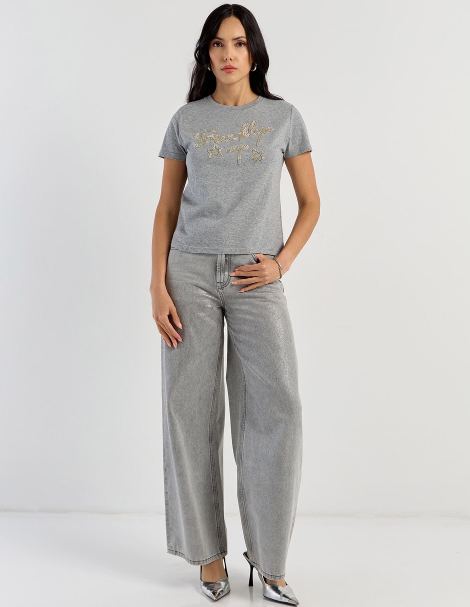 Playera manga corta cuello redondo para mujer Playera manga corta cuello redondo para mujer