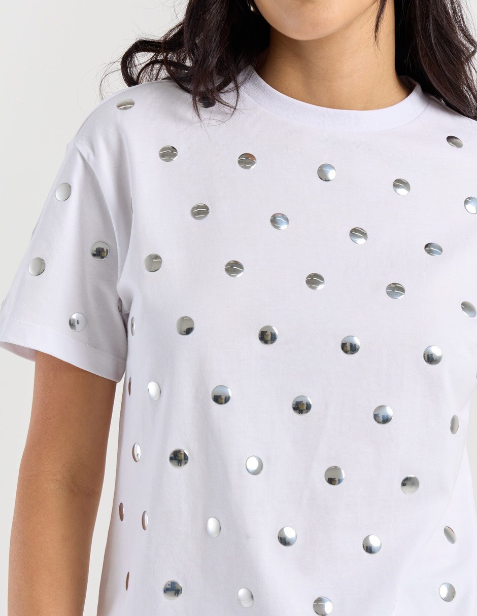 Playera manga corta cuello redondo mujer 4