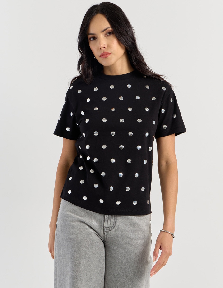 Playera manga corta cuello redondo para mujer 1