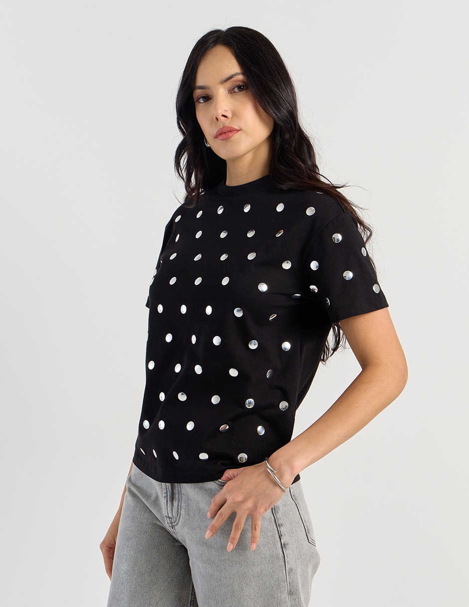 Playera manga corta cuello redondo para mujer 2