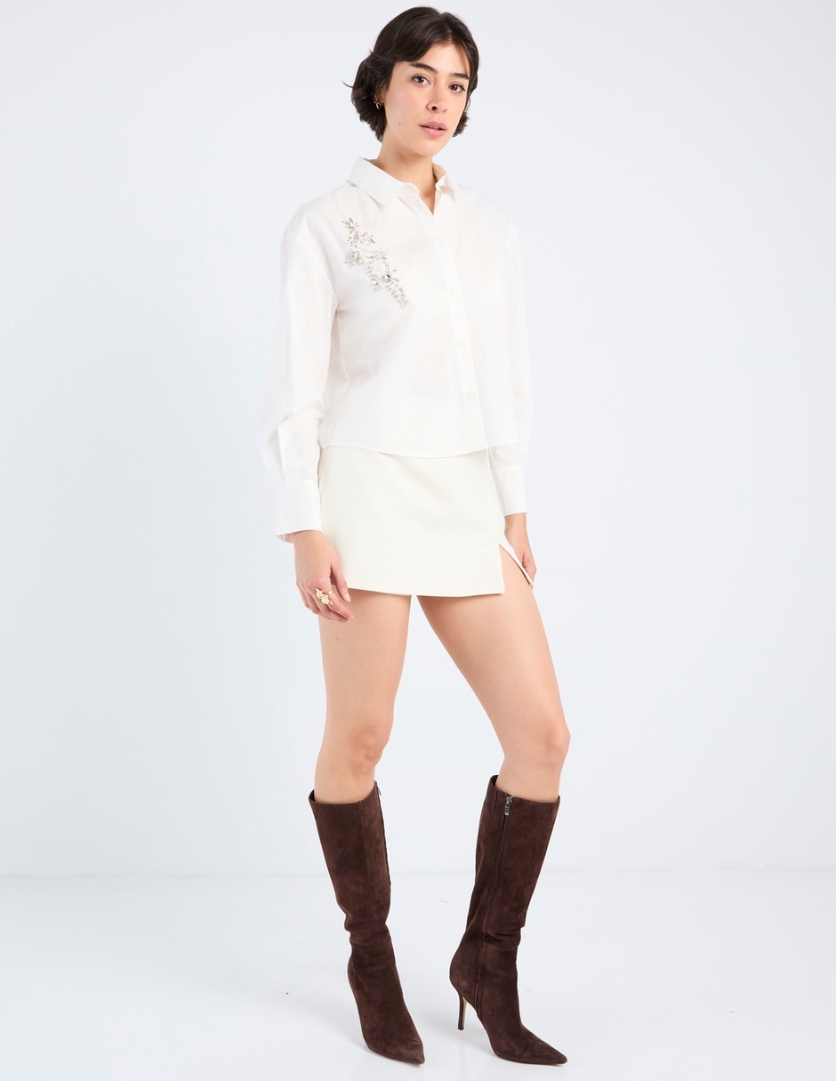 Falda short Metropolis a la cintura