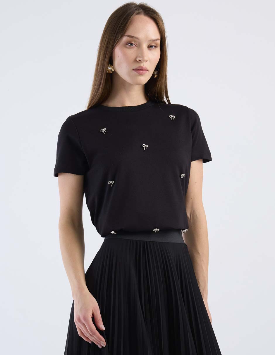 Playera manga corta cuello redondo para mujer Playera manga corta cuello redondo para mujer