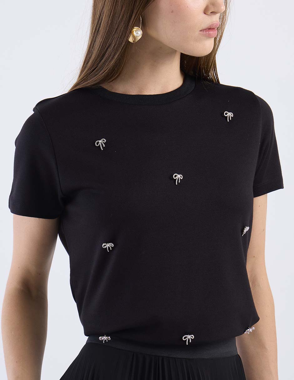 Playera manga corta cuello redondo para mujer 4