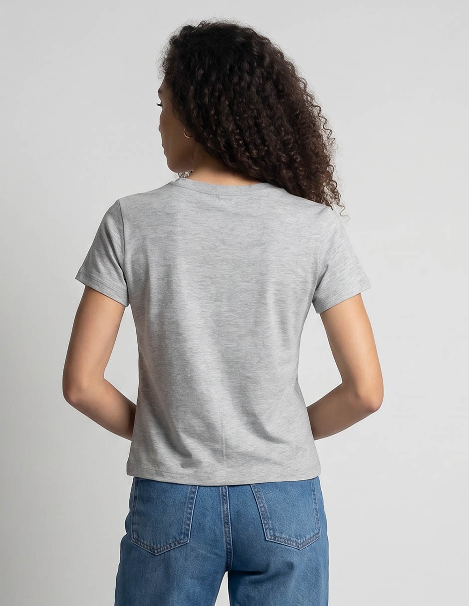 Playera manga corta cuello redondo para mujer 2