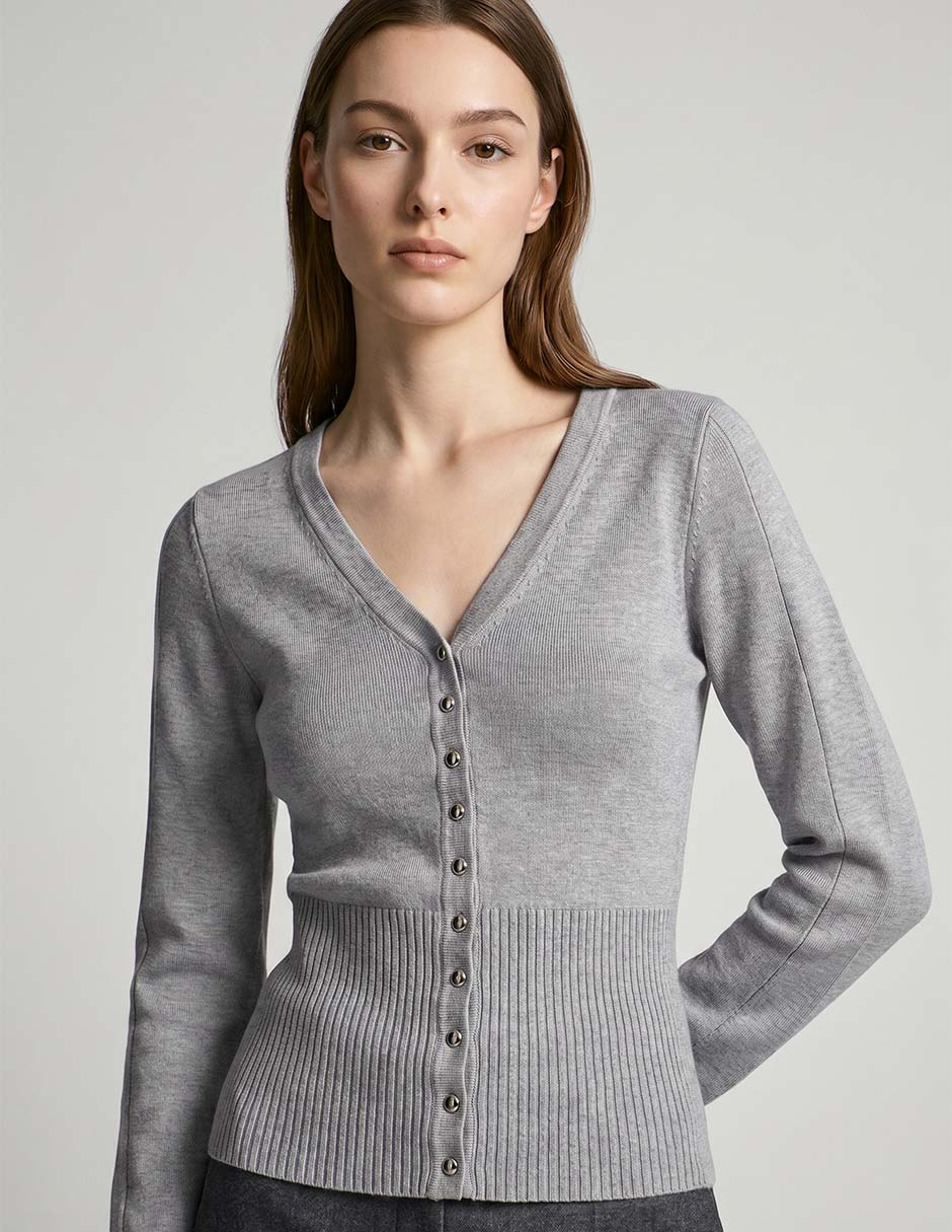 Suéter cuello V para mujer 3
