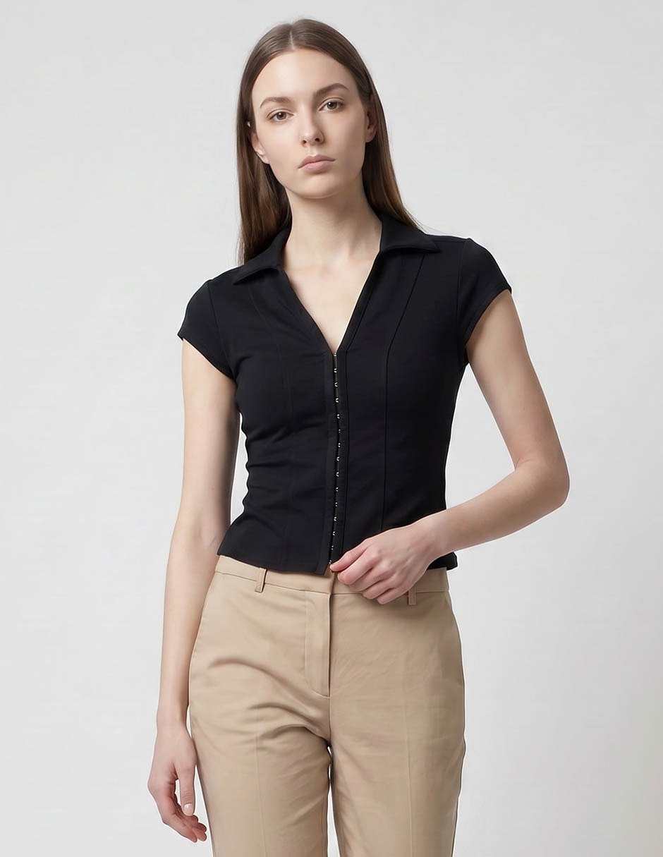 Blusa Metropolis manga corta para mujer para mujer