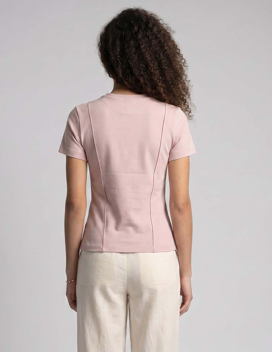 Playera manga corta cuello redondo para mujer 2