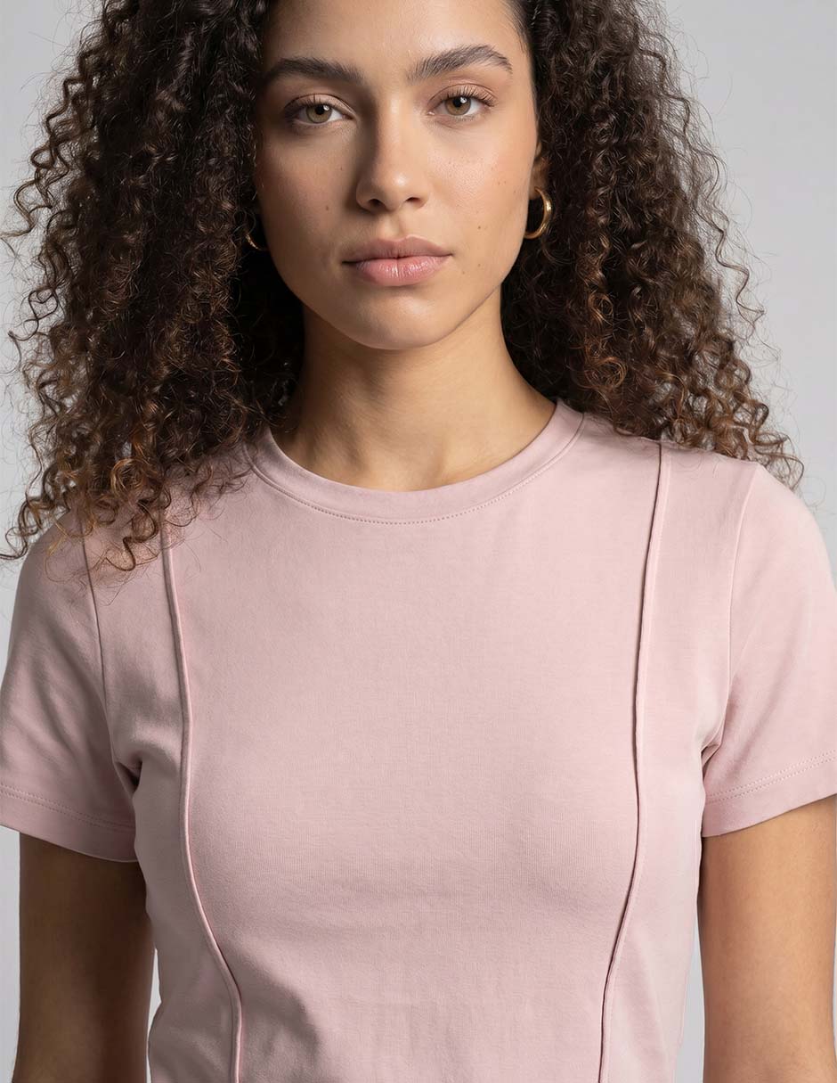 Playera manga corta cuello redondo para mujer 3