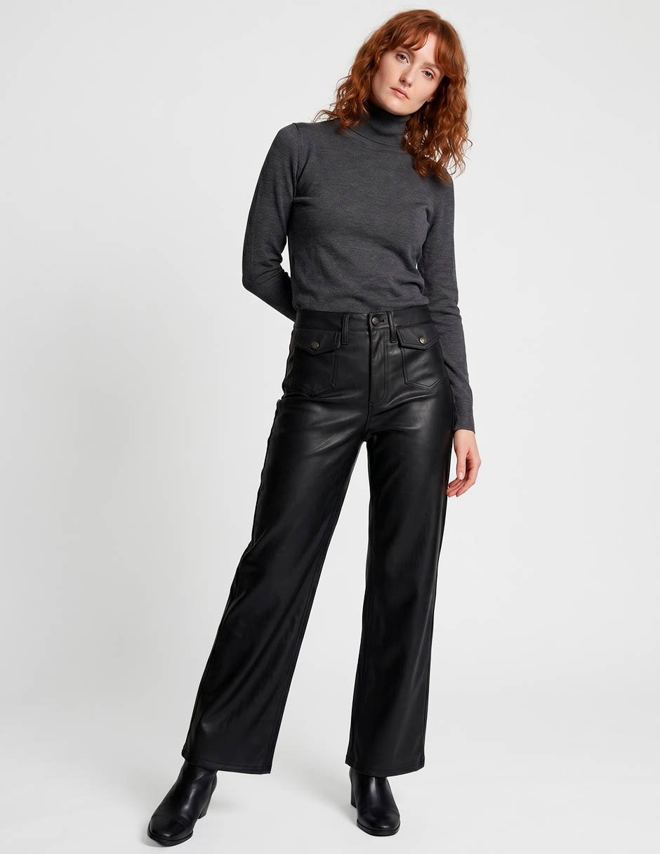 Pantalón wide leg a la cintura para mujer 2