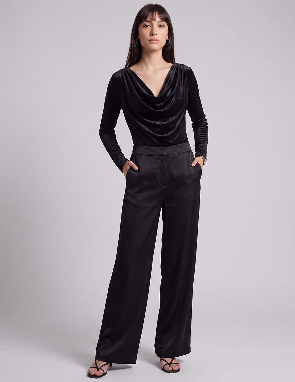 Body cuello drapeado escote profundo para mujer 3