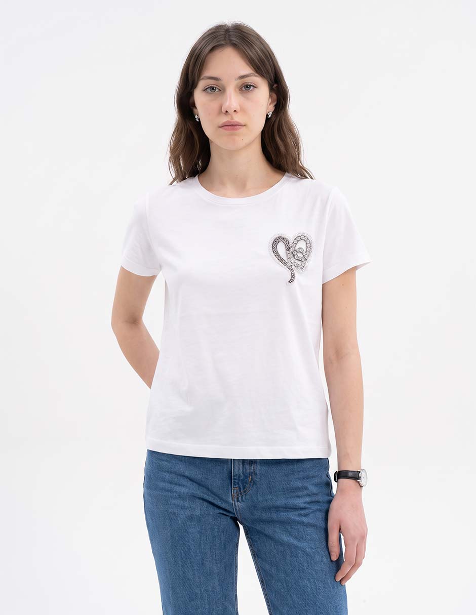 Playera manga corta cuello redondo para mujer Playera manga corta cuello redondo para mujer
