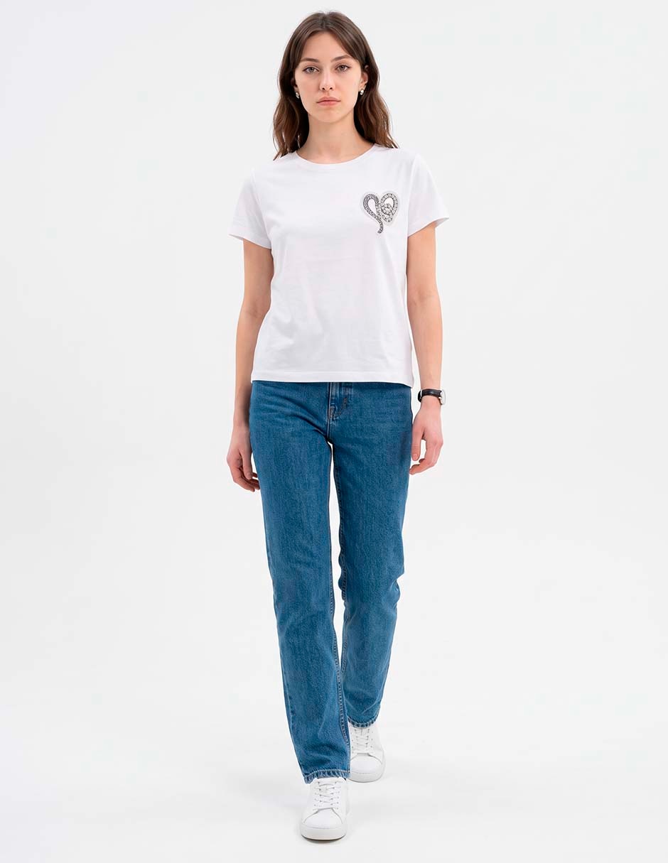 Playera manga corta cuello redondo para mujer 3