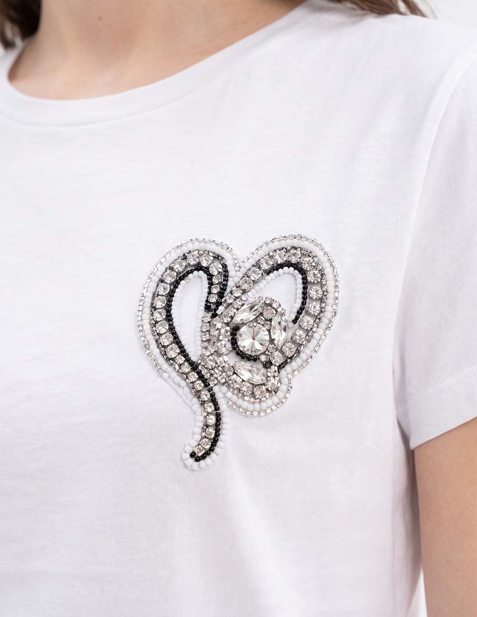 Playera manga corta cuello redondo para mujer 4