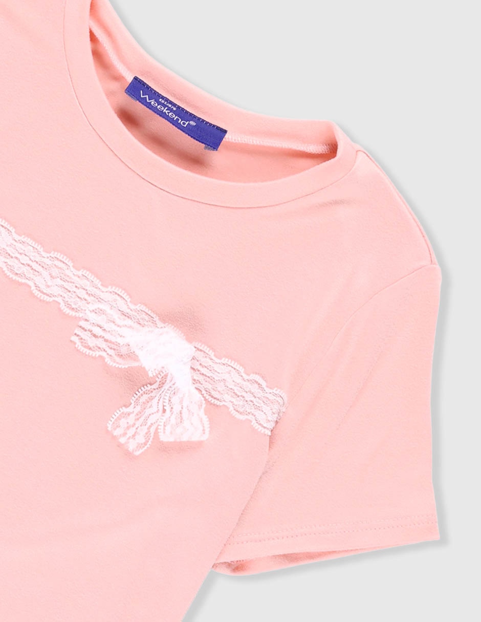 Playera Weekend manga corta para niña