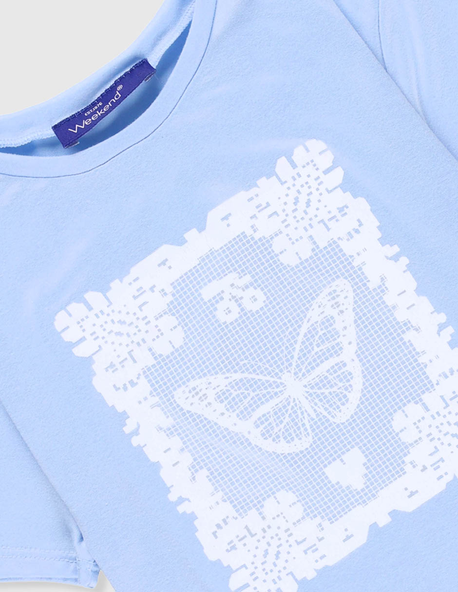 Playera Weekend manga corta para niña