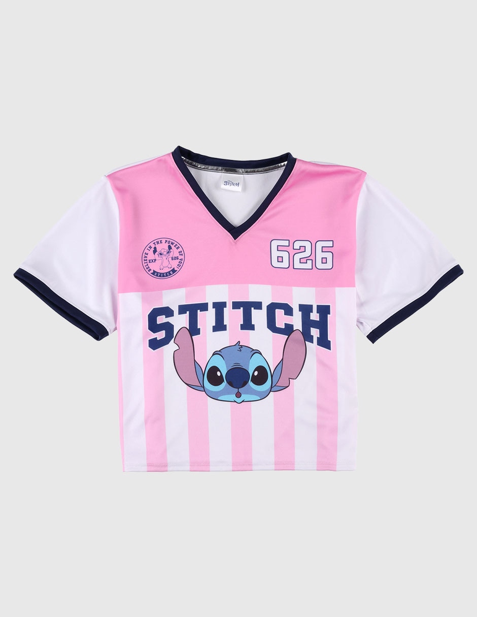 Playera Stitch manga corta para niña