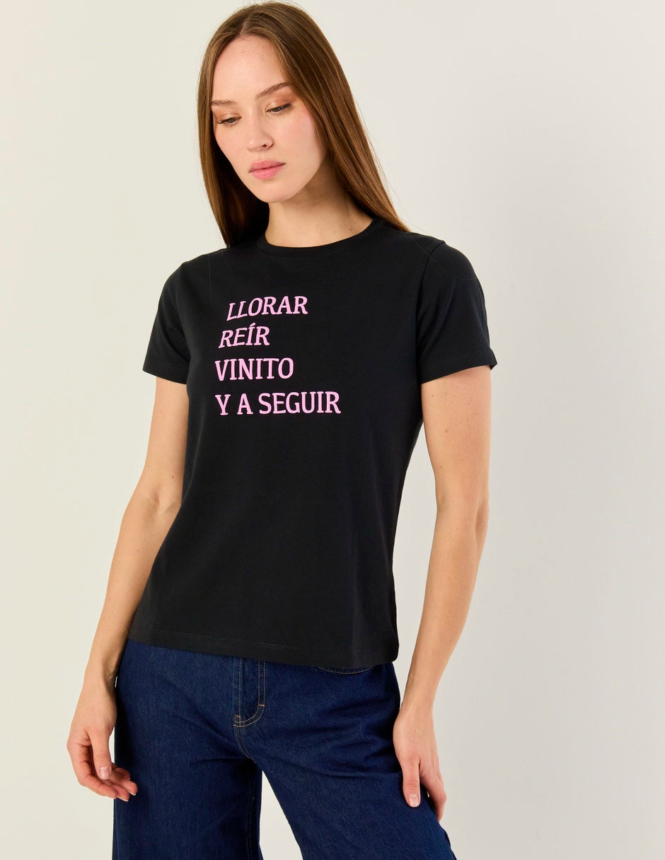 Playera manga corta cuello redondo para mujer Playera manga corta cuello redondo para mujer