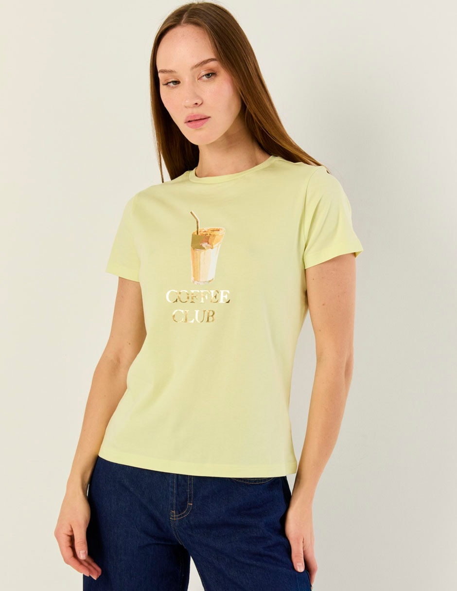 Playera manga corta cuello redondo para mujer Playera manga corta cuello redondo para mujer