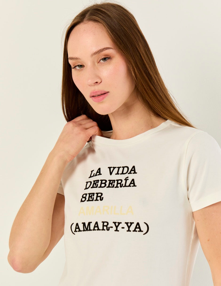 Playera manga corta cuello redondo para mujer 3