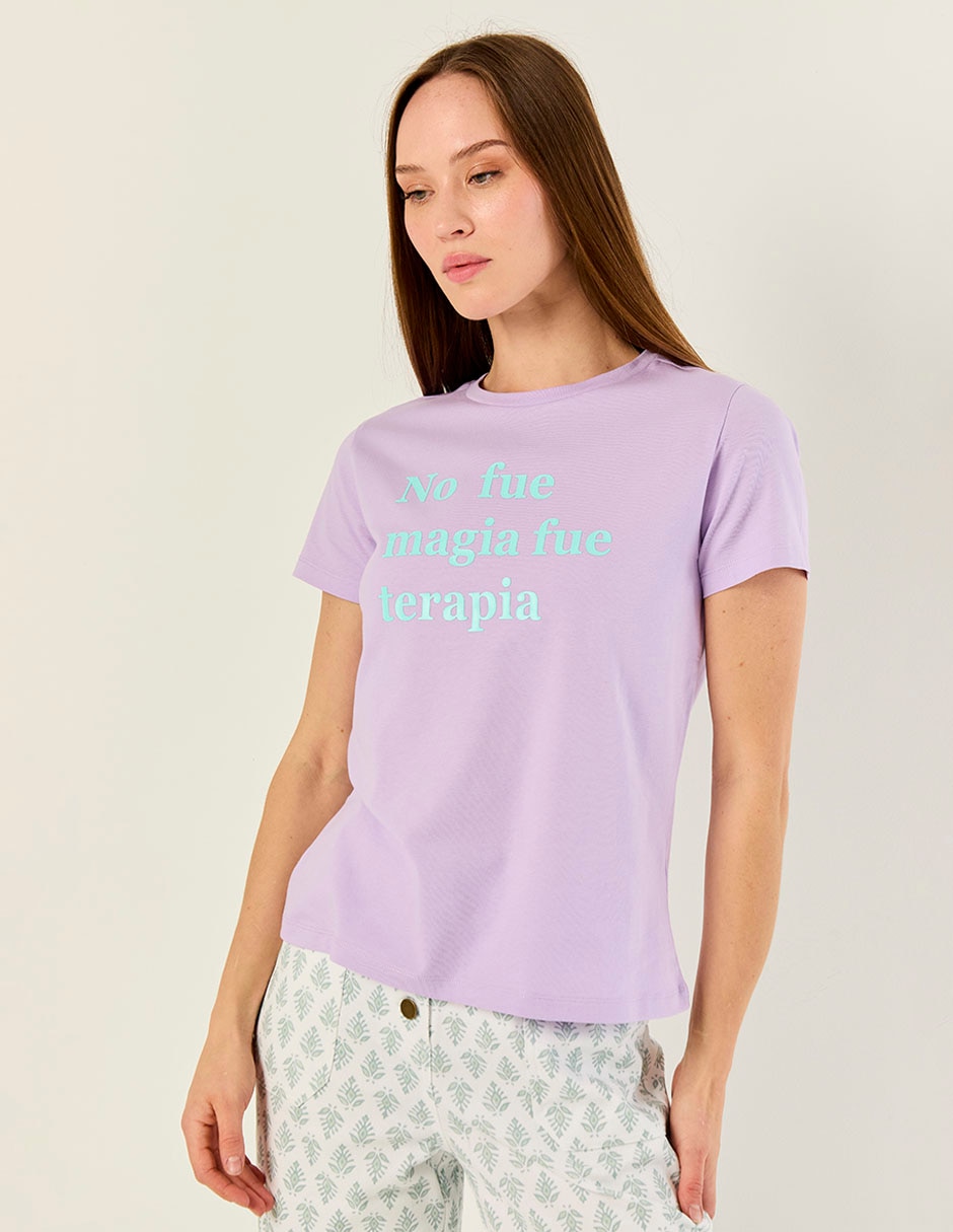 Playera manga corta cuello redondo para mujer Playera manga corta cuello redondo para mujer