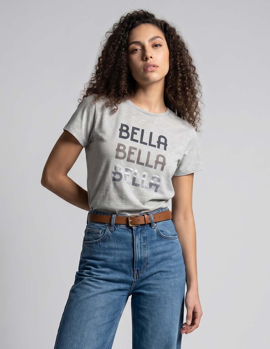 Playera manga corta cuello redondo para mujer Playera manga corta cuello redondo para mujer