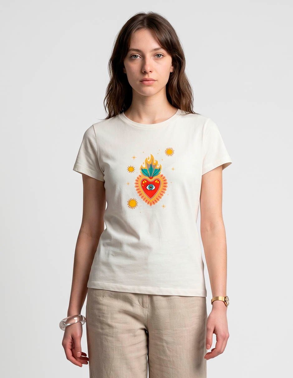 Playera manga corta cuello redondo mujer Playera manga corta cuello redondo mujer