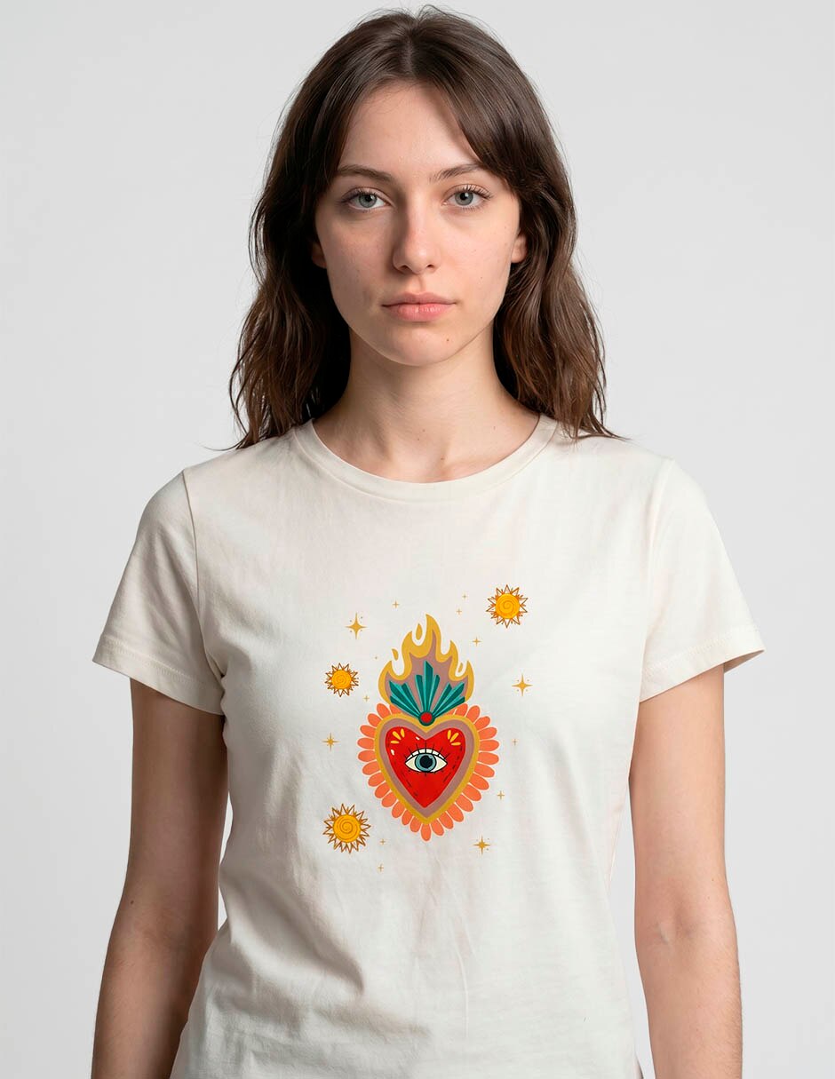 Playera manga corta cuello redondo mujer 2