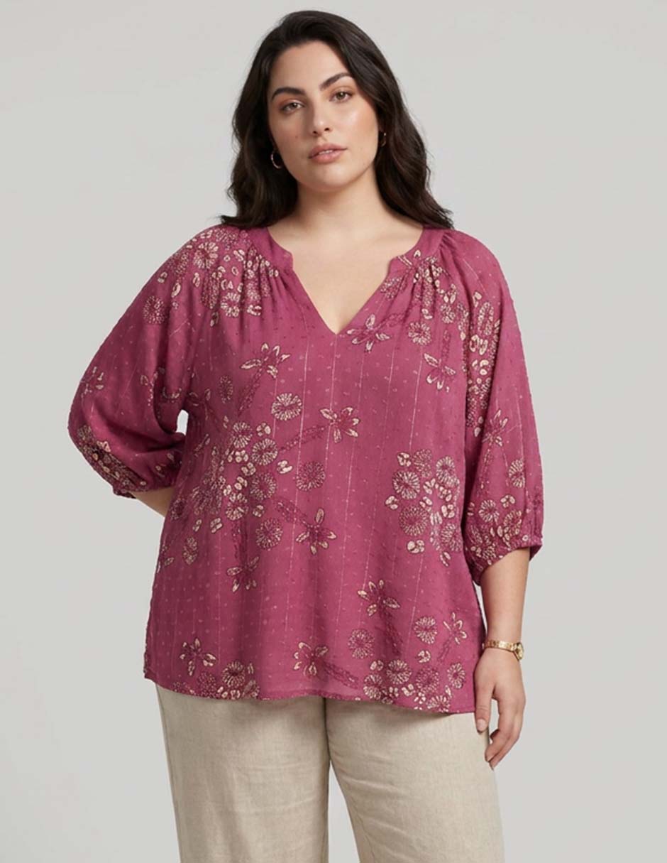 Blusa manga 3/4 para mujer