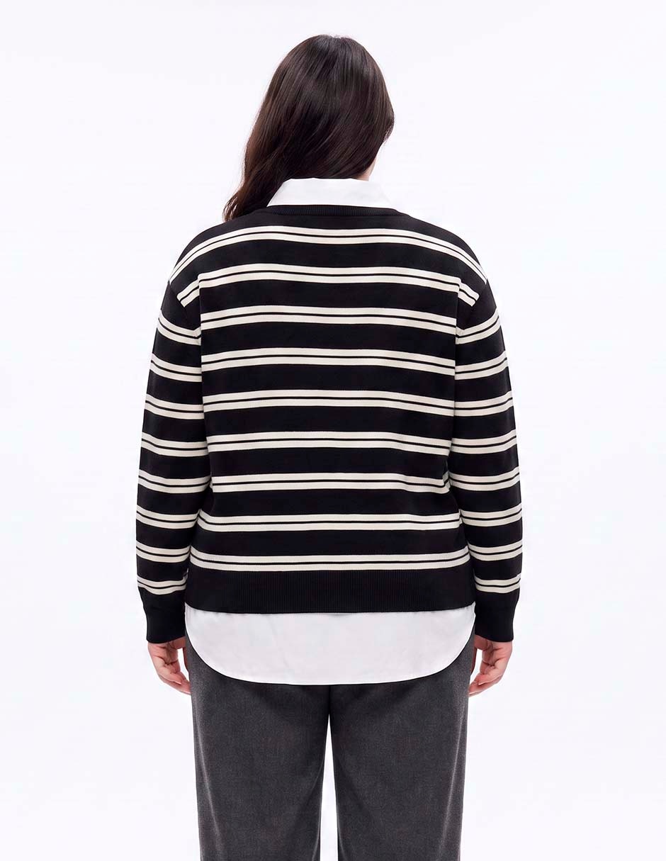 Suéter mossimo cuello camisero para mujer 2