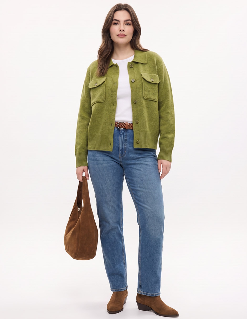 Suéter cuello camisero para mujer 3