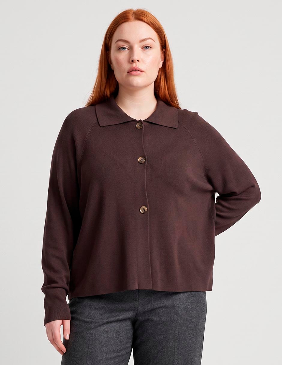 Suéter cuello camisero para mujer Suéter cuello camisero para mujer