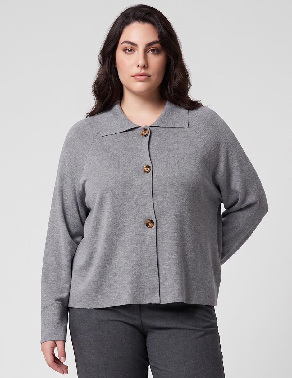 Suéter cuello camisero para mujer 1