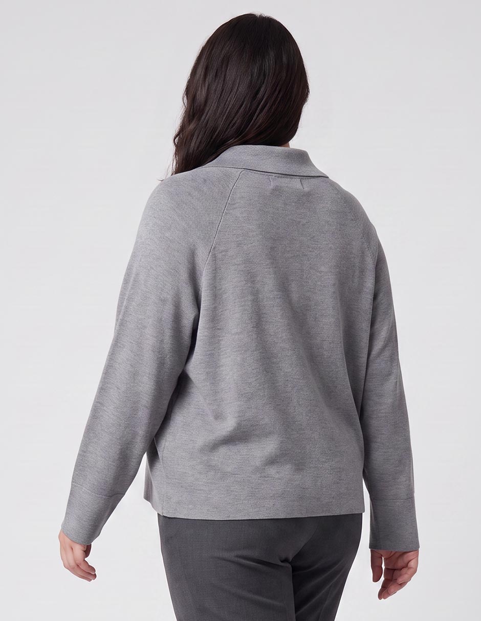 Suéter cuello camisero para mujer 2