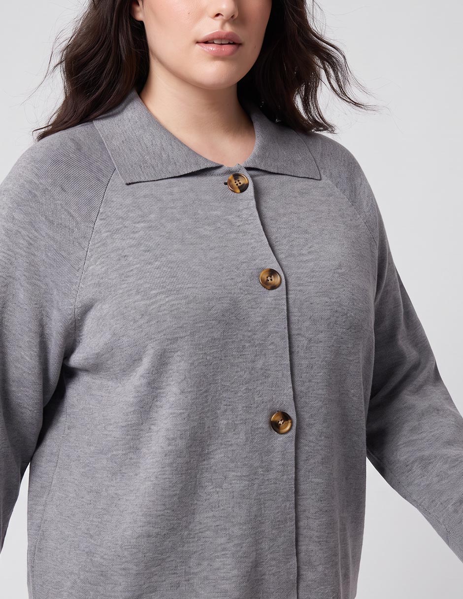 Suéter cuello camisero para mujer 3