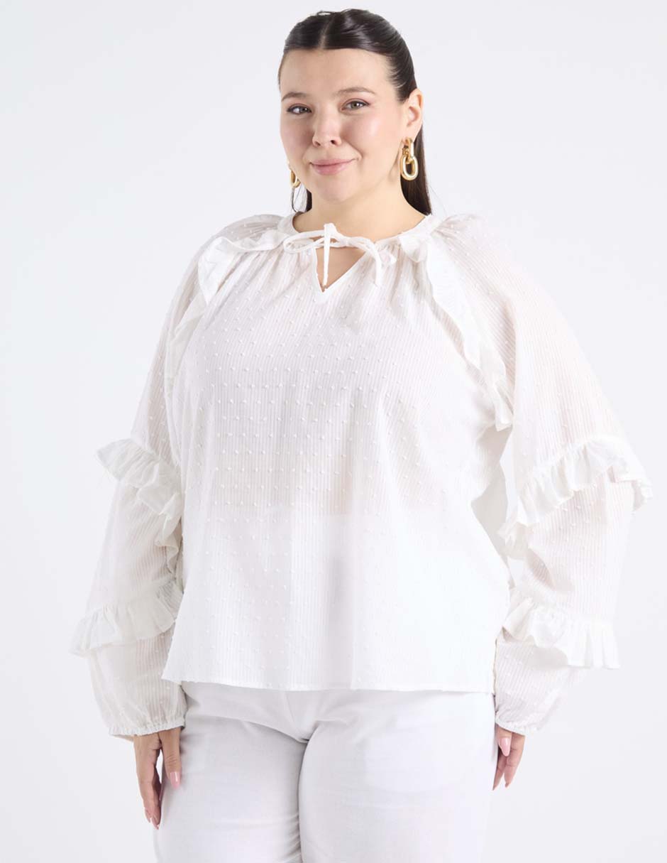Blusa manga larga para mujer