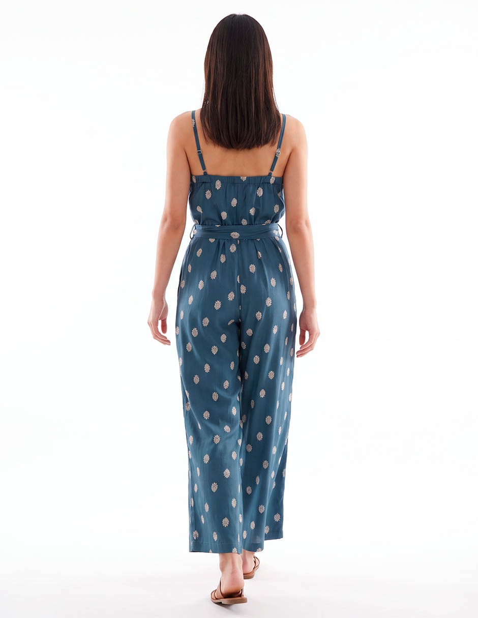Jumpsuit casual estampado microprint para mujer 2