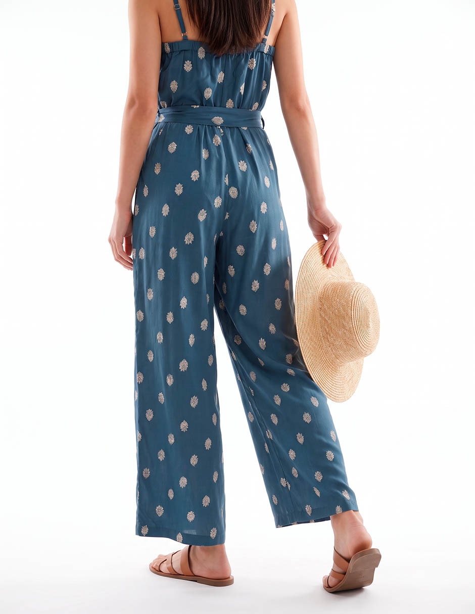 Jumpsuit casual estampado microprint para mujer 3