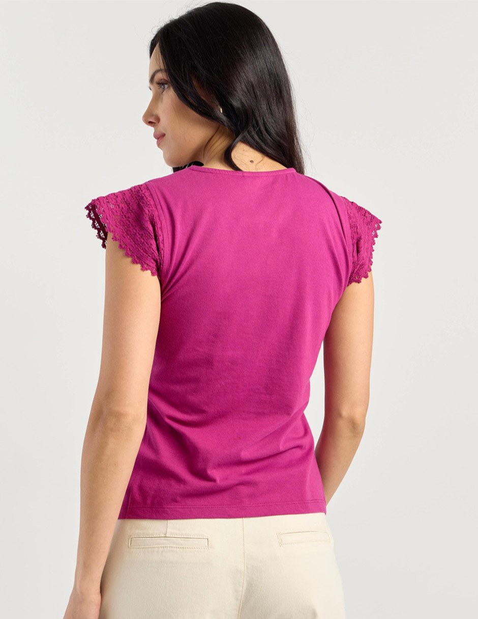 Playera manga corta cuello redondo mujer 2