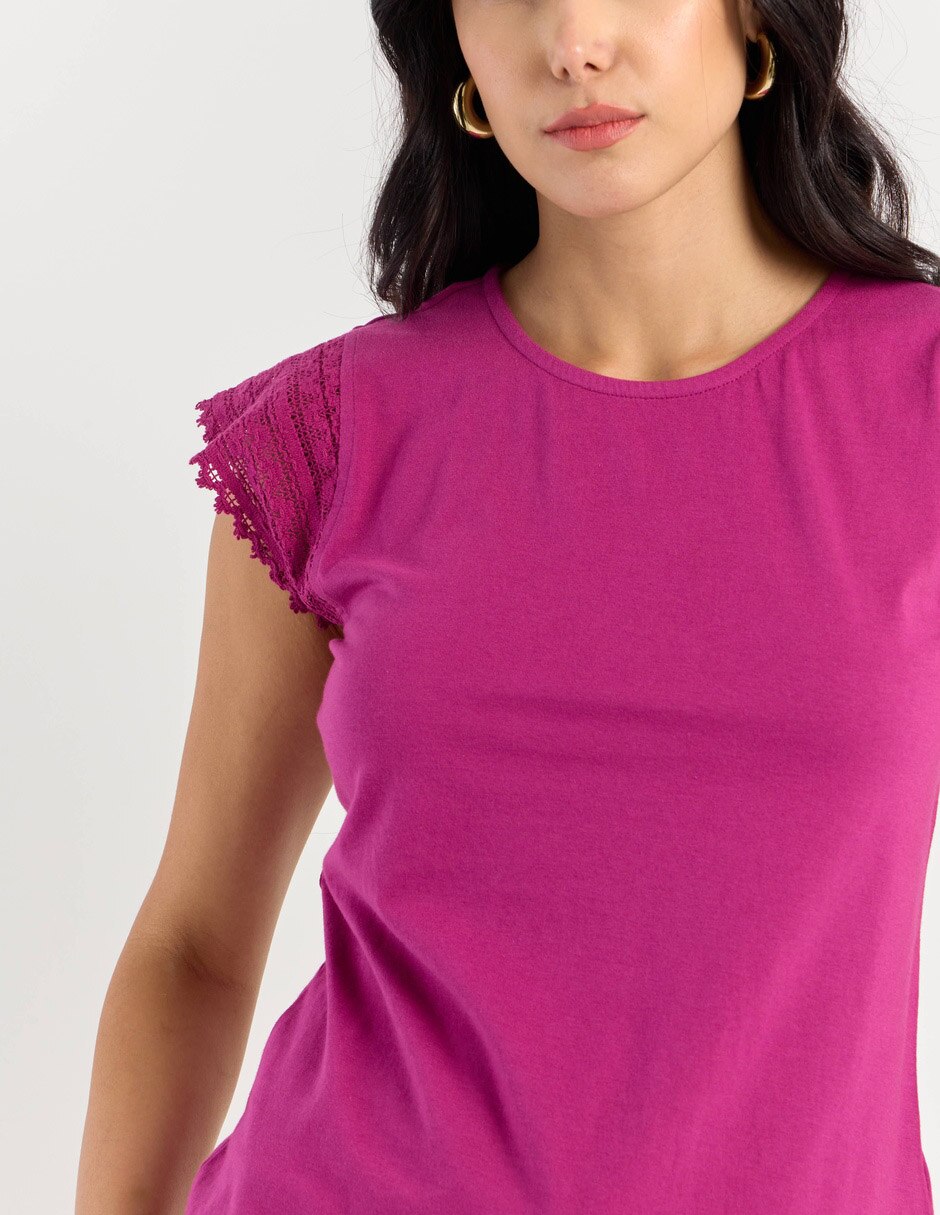 Playera manga corta cuello redondo mujer 3