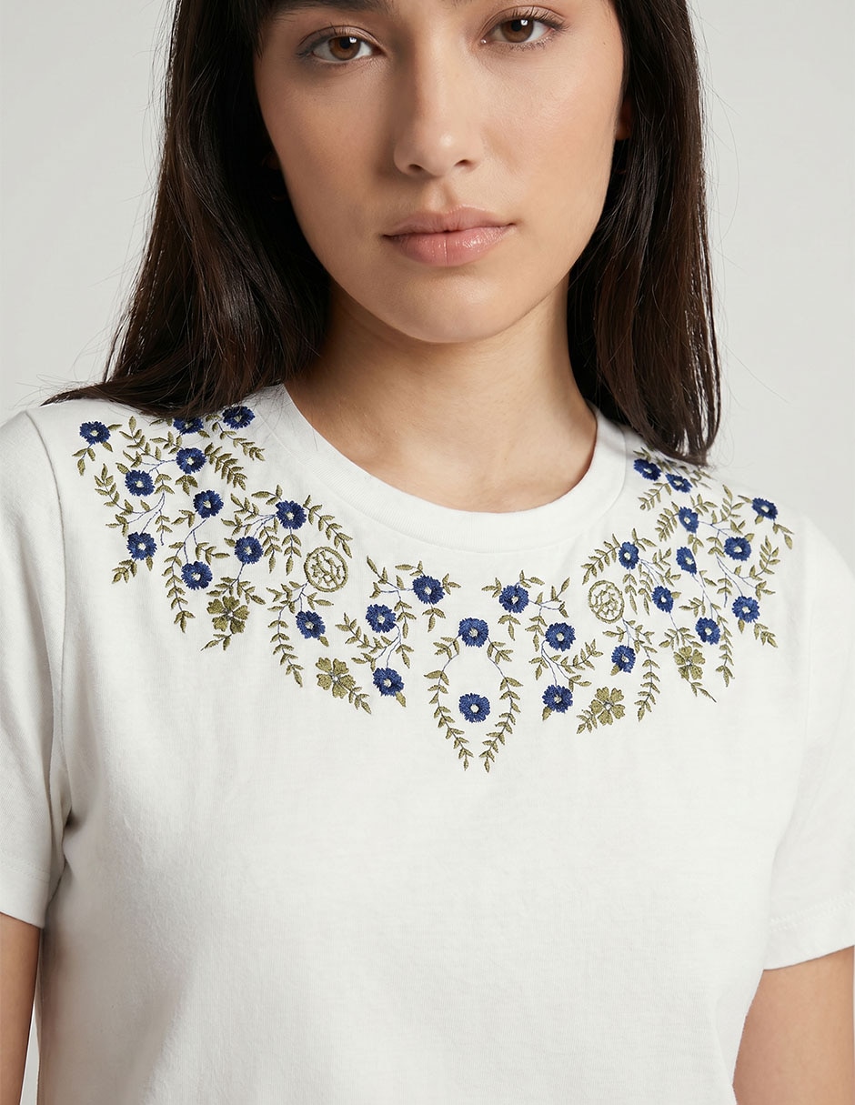 Playera manga corta cuello redondo para mujer 3